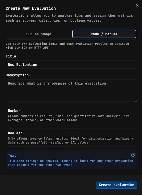 Latitude Evaluation Creator